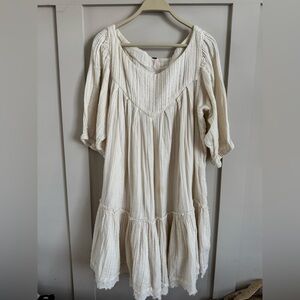 Free People Cream Boho Dress Size Large